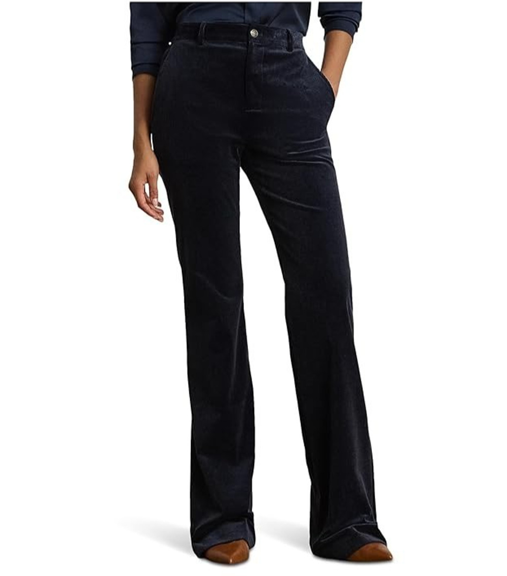 Lauren Ralph Lauren High-Rise Corduroy Flare Pants Navy Size 8P 4075